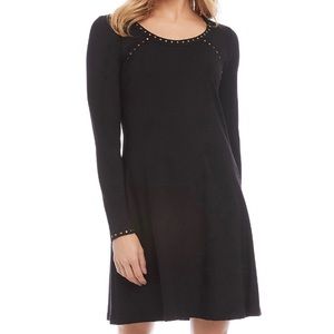 Karen Kane Erin Black Studded Scoop Neck Dress